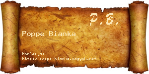 Poppe Bianka névjegykártya